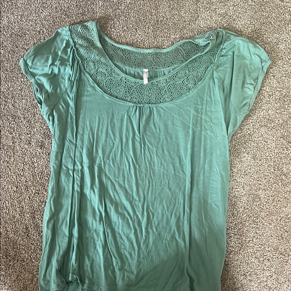 Old Navy Green Lace Detail Blouse